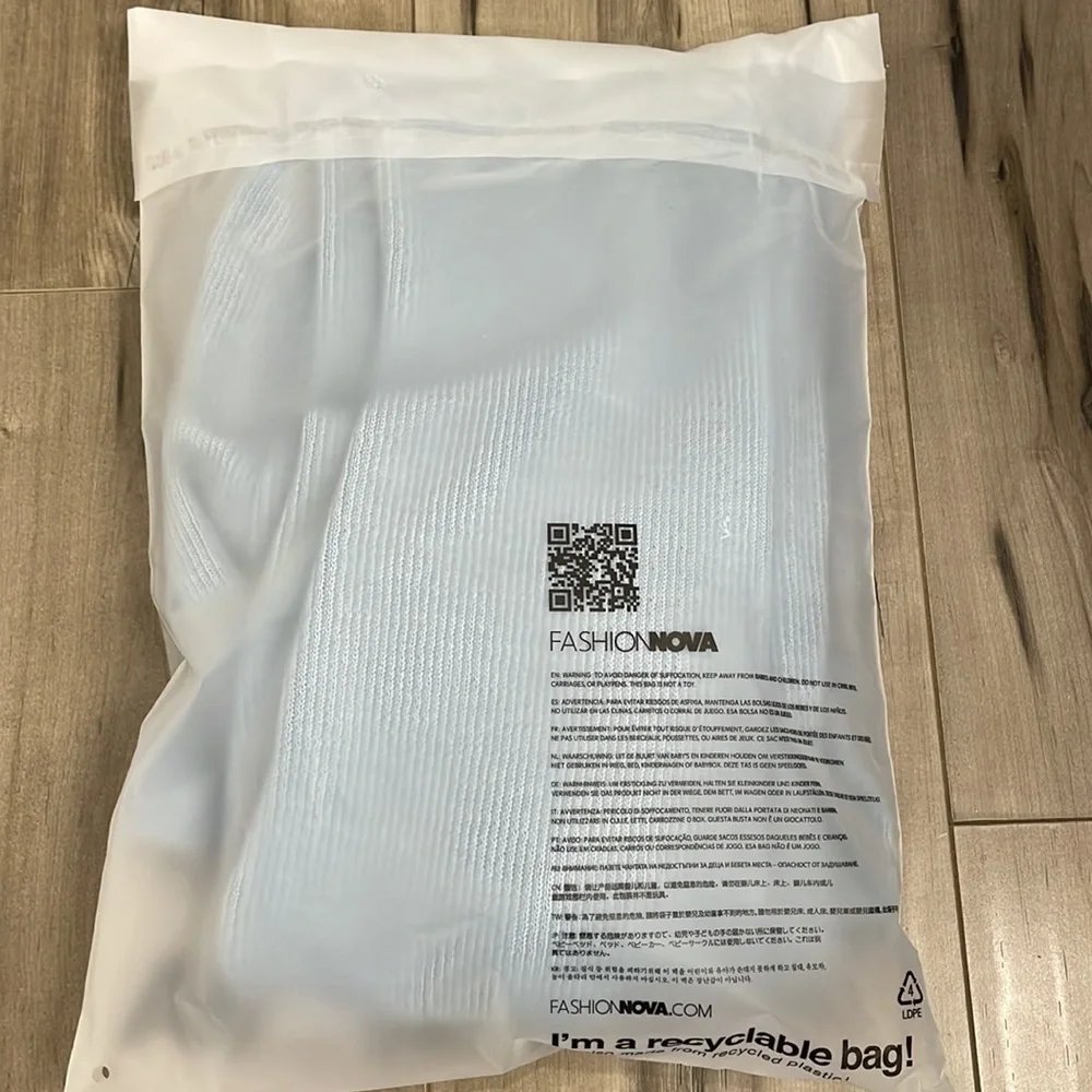 Fashion Nova Light Blue Ribbed Cutout Boot Flare Pants - Picture 5 of 5